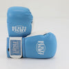 Blue and black BTF Vinyl Boxing Gloves designed for beginners and pros, built for comfort and hand protection.