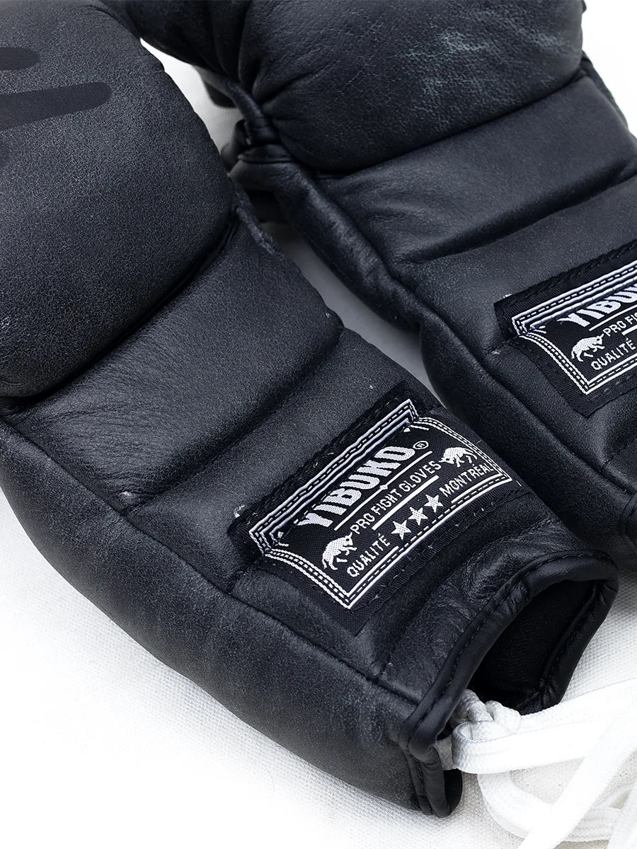 Yibuko Lace up MMA Gloves - Vintage Black