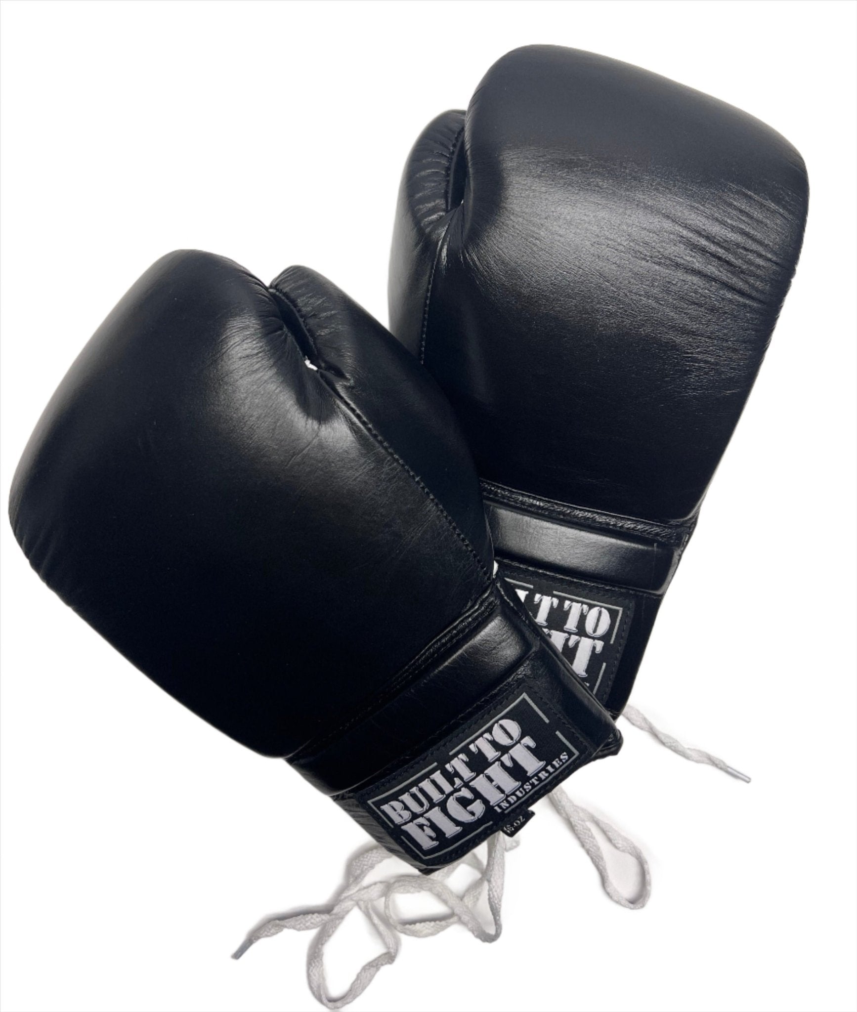 Built To Fight Pro Lace Up Boxing Gloves angled pair