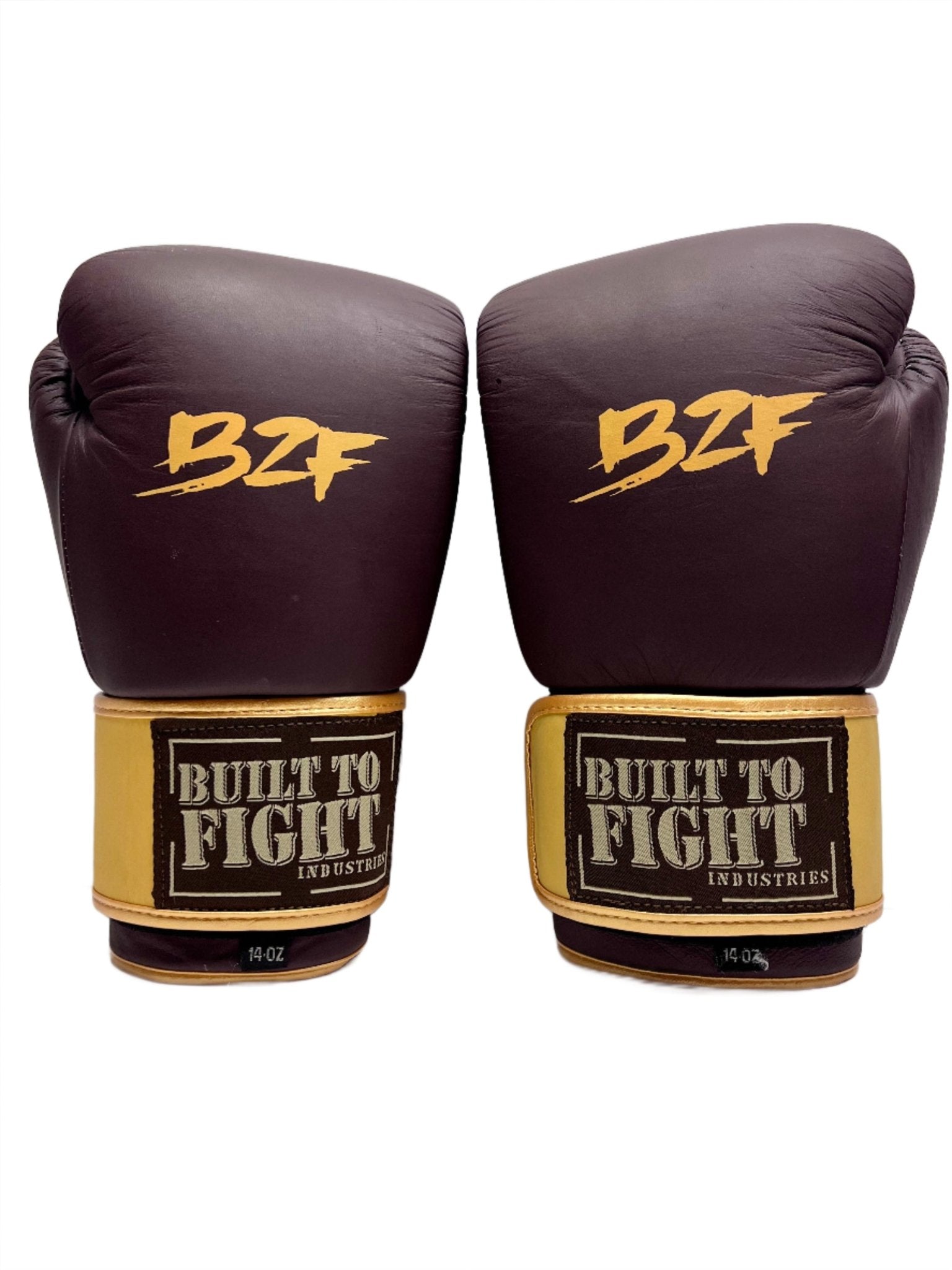 BTF Thai style boxing gloves brown with gold