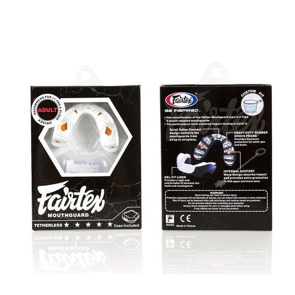 Fairtex Gel Mouthguard in retail packaging with case, impact-absorbing mouthguard for MMA and boxing