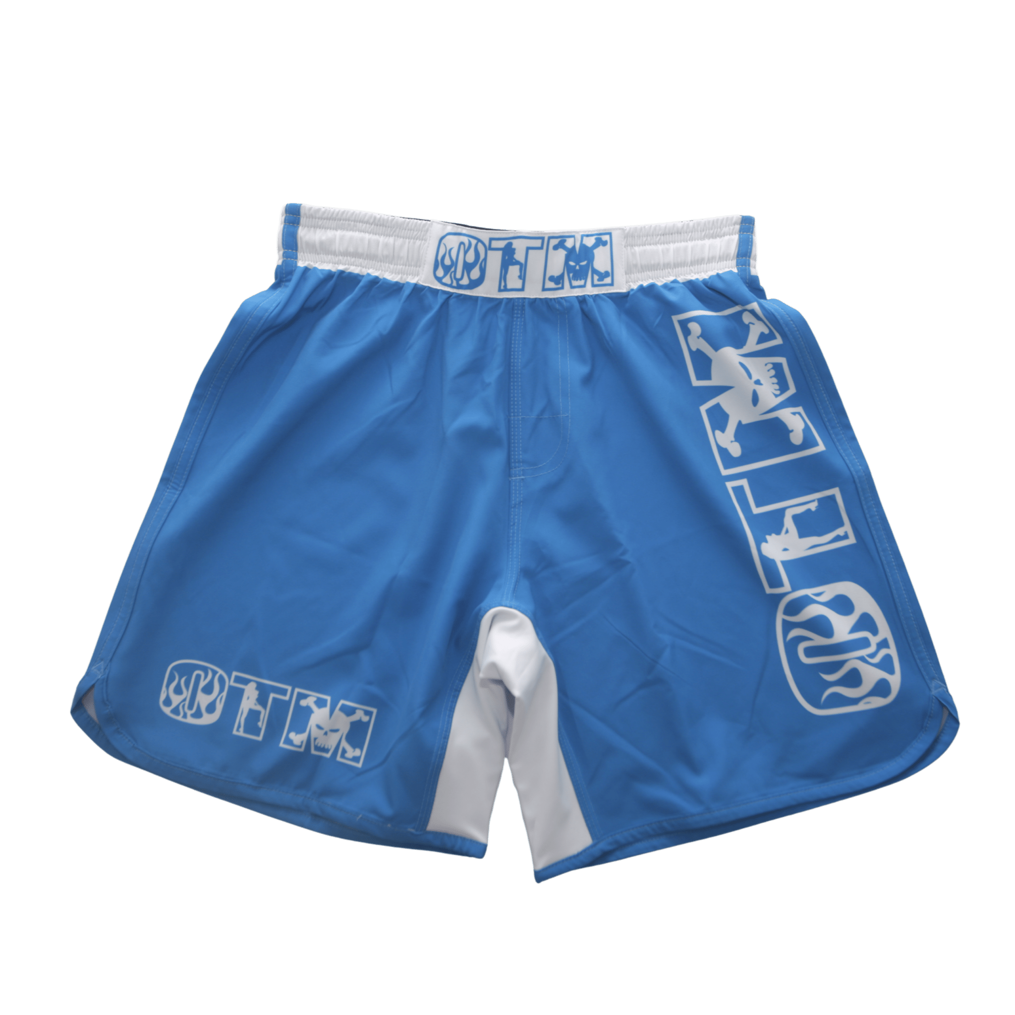 FHS Scallop White_Blue shorts - OTM Fight ShopOTM Fight Shop