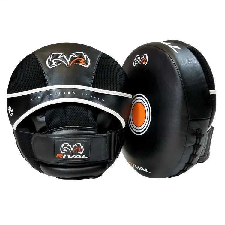 Rival RPM3 Air Punch Mitts 2.0 black and orange design – OTM Fight Shop