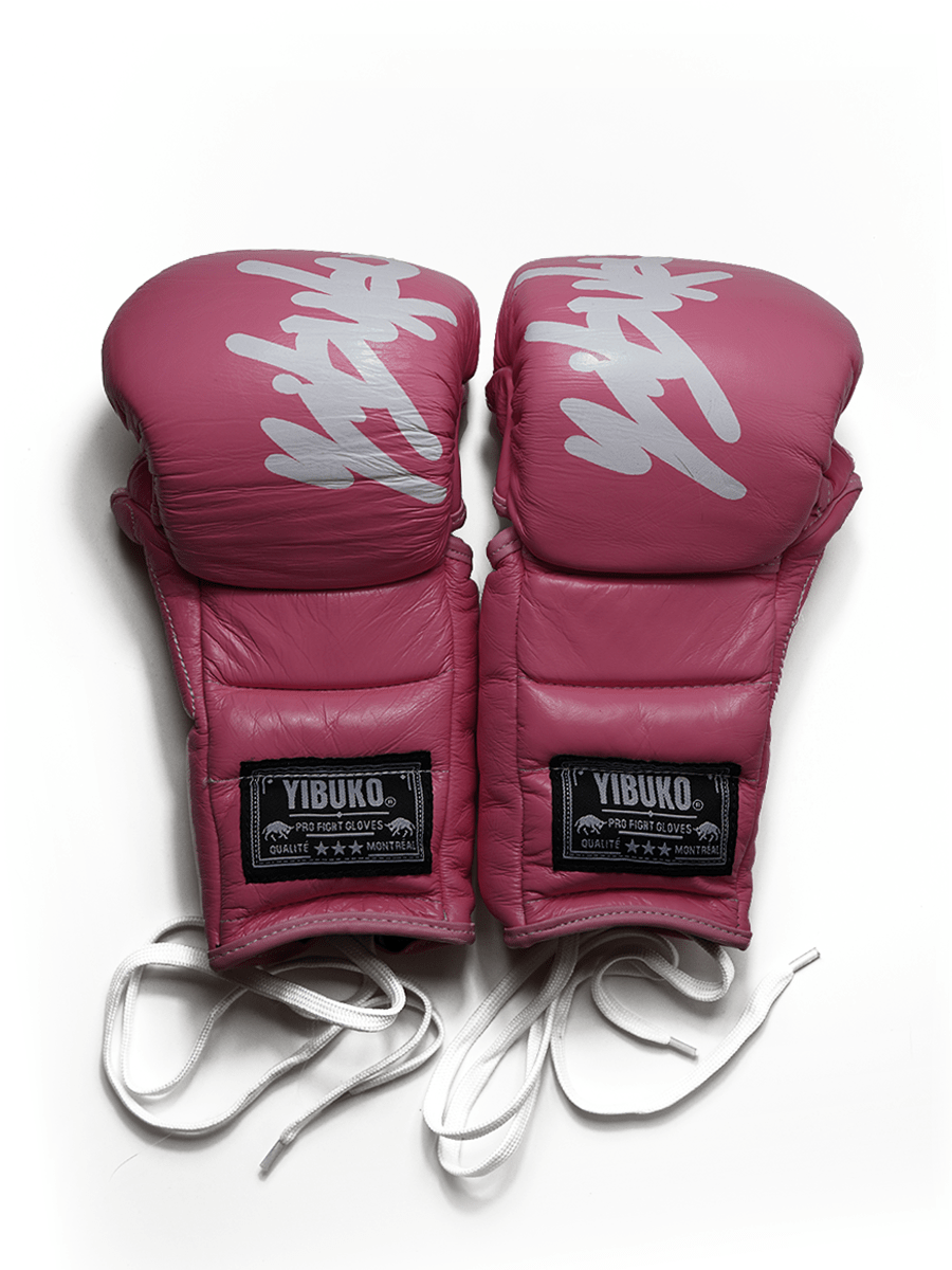 Yibuko LACE - UP MMA GLOVE Pink/White - OTM Fight ShopYibuko