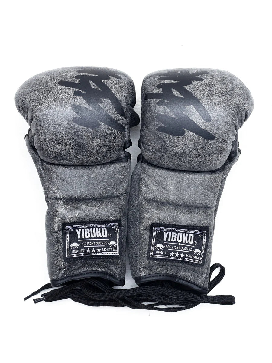 Yibuko Lace up MMA GLoves - Vintage Gray - OTM Fight ShopYibuko