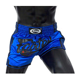 Fairtex Blue Glitter Slim Cut Muay Thai Boxing Shorts