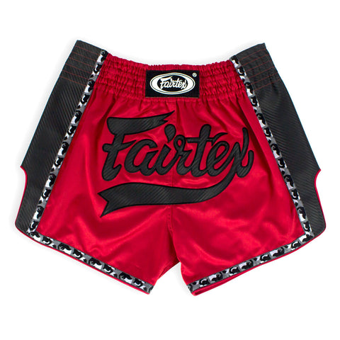 Fairtex Red Black Slim Cut Muay Thai Boxing Short
