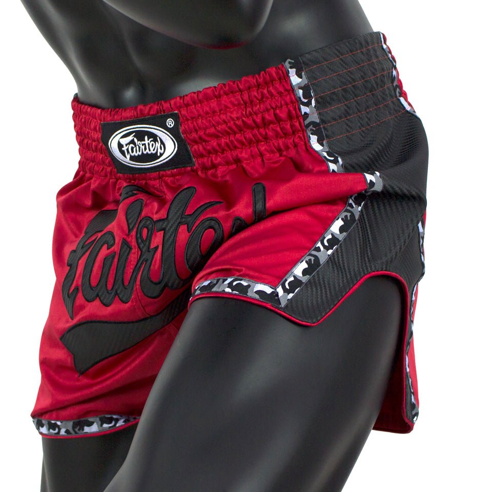 Fairtex Red Black Slim Cut Muay Thai Boxing Short - OTM Fight ShopFairtex