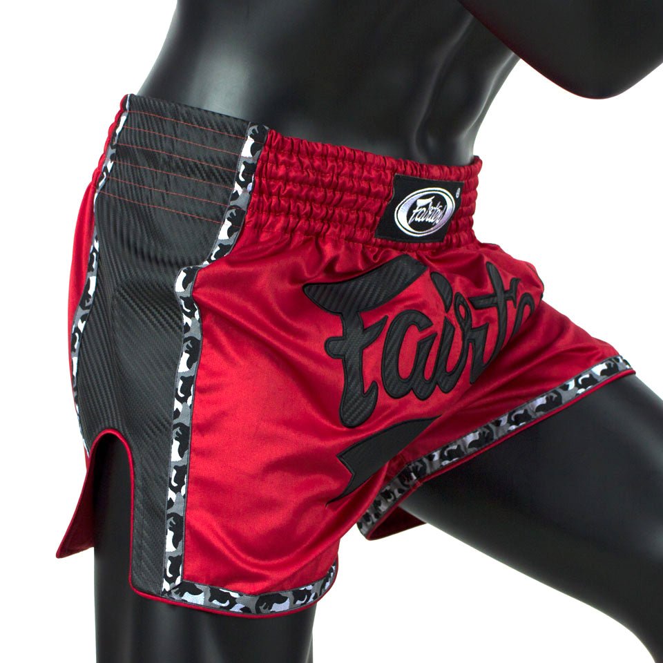 Fairtex Red Black Slim Cut Muay Thai Boxing Short - OTM Fight ShopFairtex