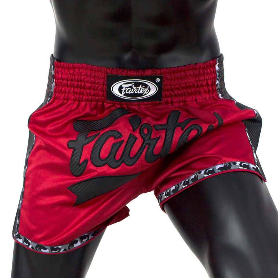 Fairtex Red Black Slim Cut Muay Thai Boxing Short - OTM Fight ShopFairtex